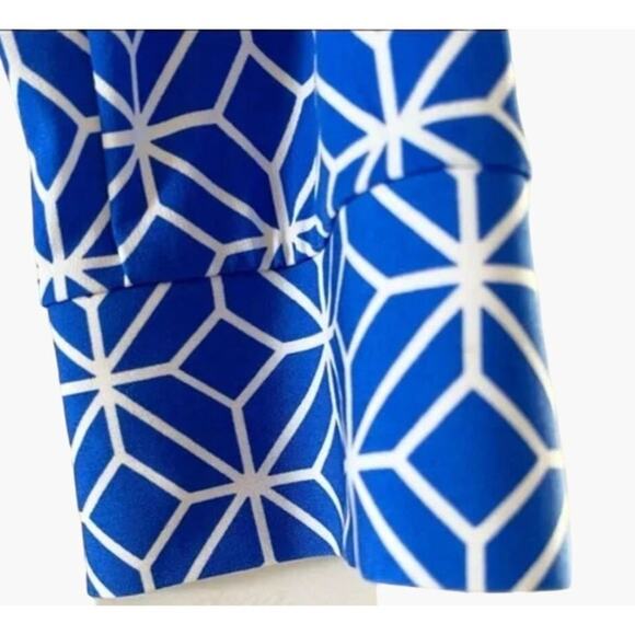 Donna Morgan Shirt Dress Women's Size 8 Belted Crisp Blue & White Gold Buttons 3 - Picture 4 of 7